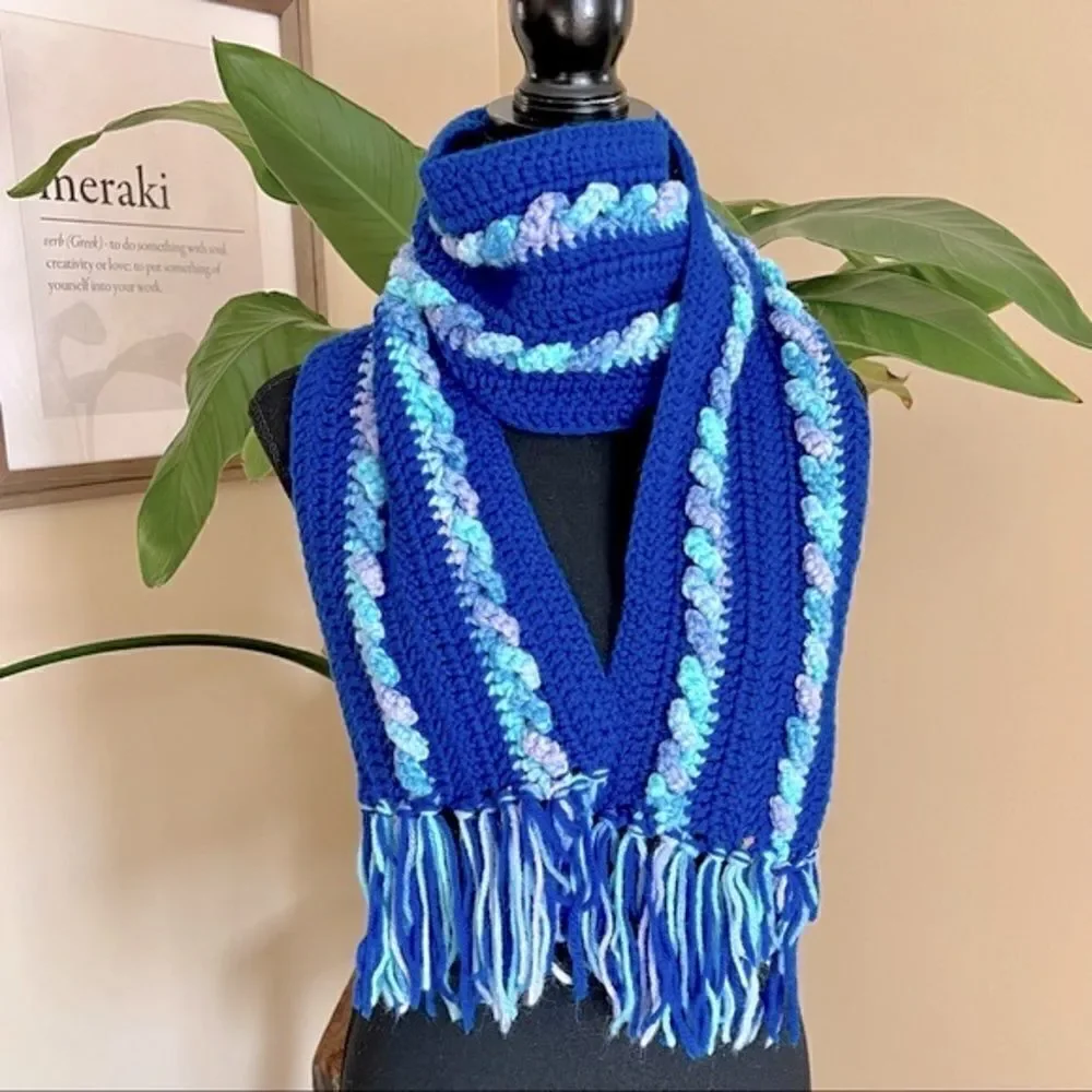 Vintage Chunky Hand Knit Scarf - Picture 5 of 5